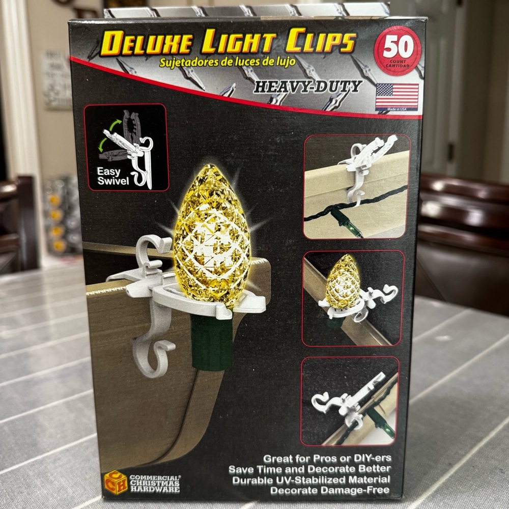Adams Deluxe Shingle Gutter Light Clips White Polypropylene Heavy Duty 50 Pack